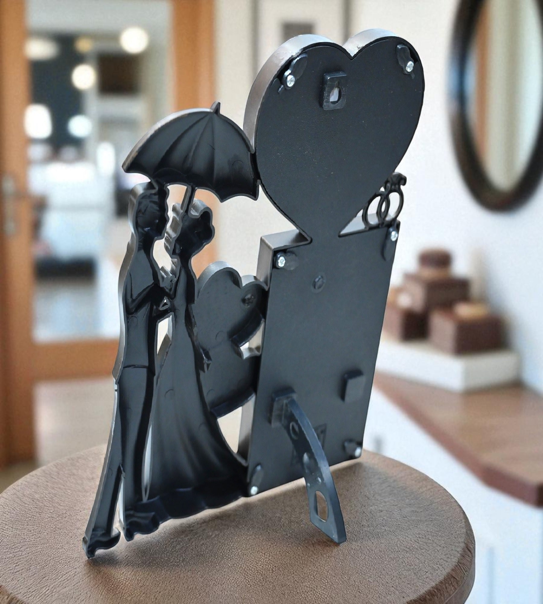 Sigaram 10x8 Inch Chocolate Color Plastic Love Couple Photo Frame For Wall & Table Decore K4830