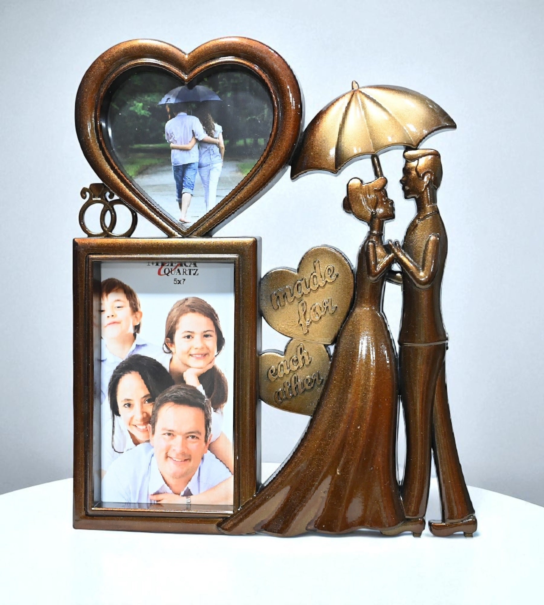 Sigaram 10x8 Inch Chocolate Color Plastic Love Couple Photo Frame For Wall & Table Decore K4830