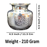 Sigaram Silver Plated 4.5 Inch Plain Flower Kalash for Home Pooja Decore K4831