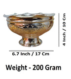 Sigaram 6.7x4 Inch Silver Plated Pooja Flower & Fruit Basket For Home Pooja Decore K4832