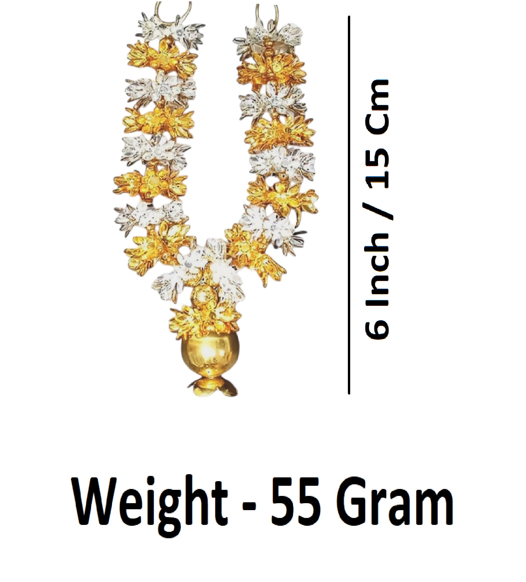 Sigaram Silver Plated 6 Inch Multi Color Fancy Mala / Hara for Home Temple Pooja Decore K4836