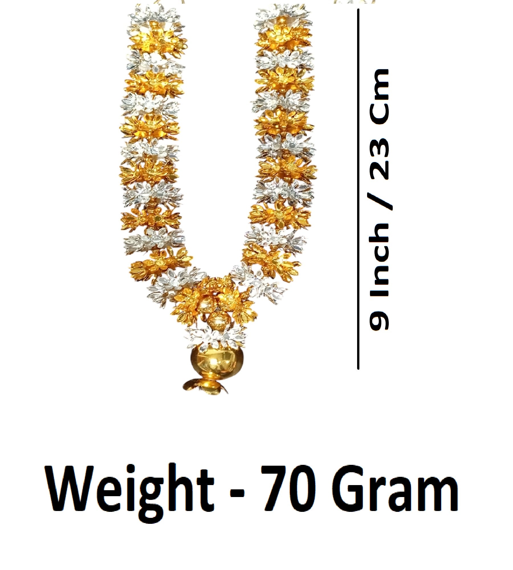 Sigaram Silver Plated 9 Inch Multi Color Fancy Mala / Hara for Home Temple Pooja Decore K4837