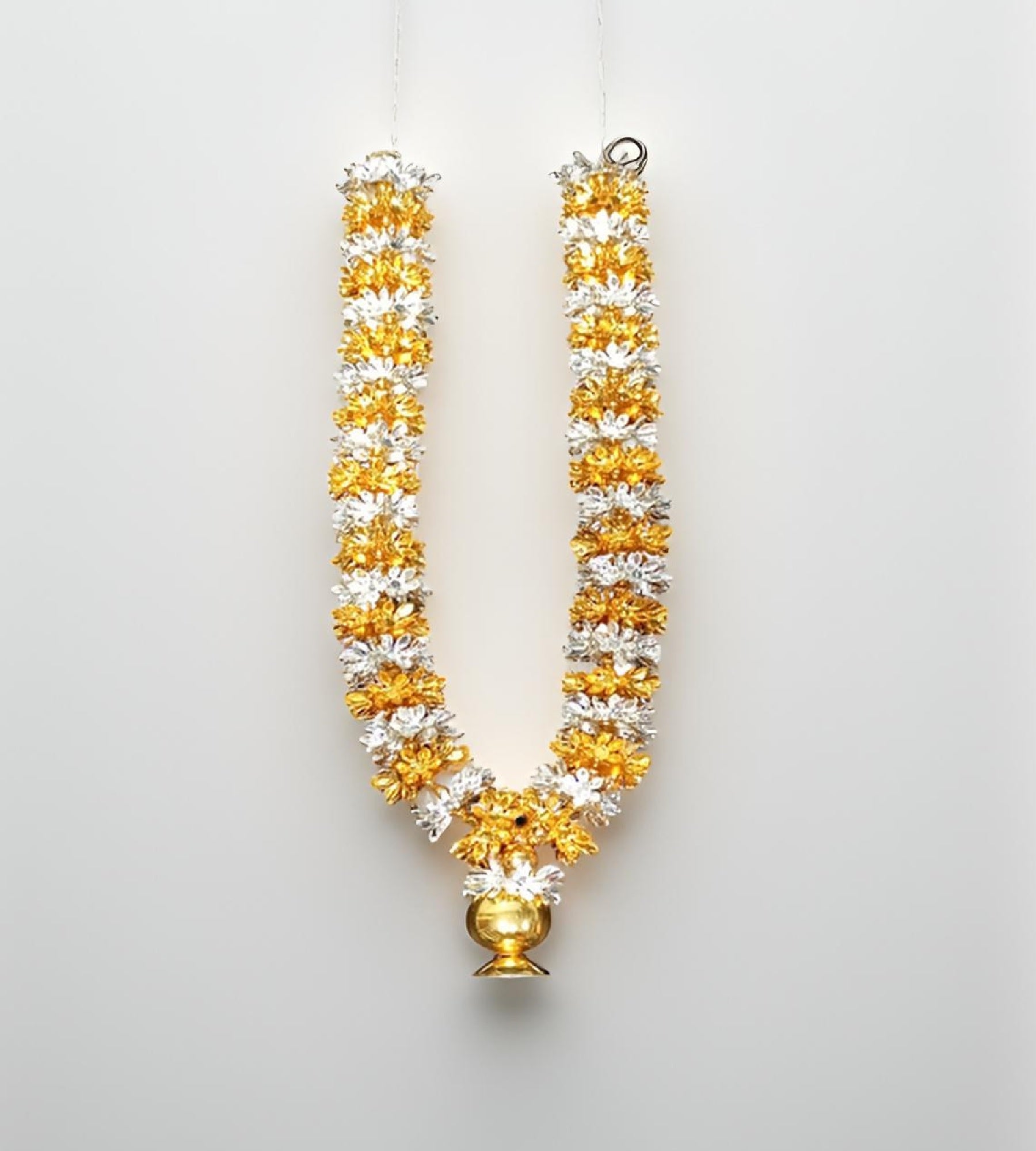 Sigaram Silver Plated 12 Inch Multi Color Fancy Mala / Hara for Home & Temple Pooja Décore K4838