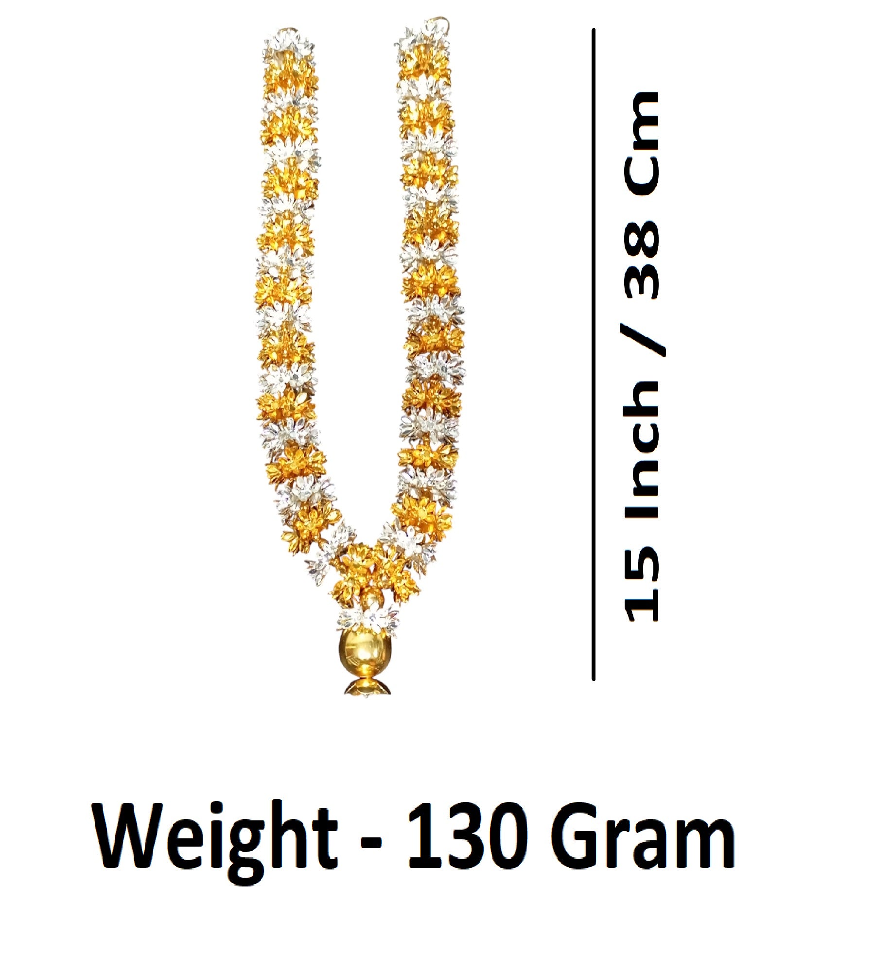 Sigaram Silver Plated 15 Inch Multi Color Fancy Mala / Hara for Home & Temple Pooja Decore K4839