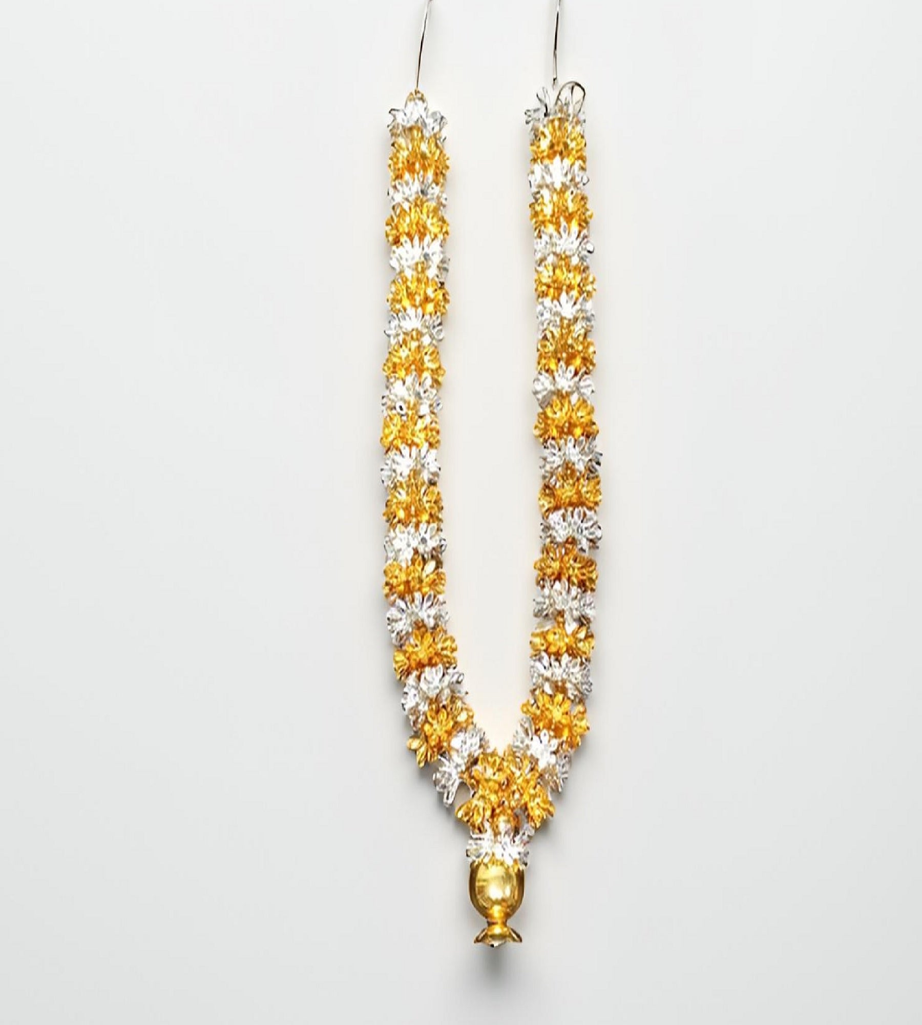 Sigaram Silver Plated 15 Inch Multi Color Fancy Mala / Hara for Home & Temple Pooja Decore K4839