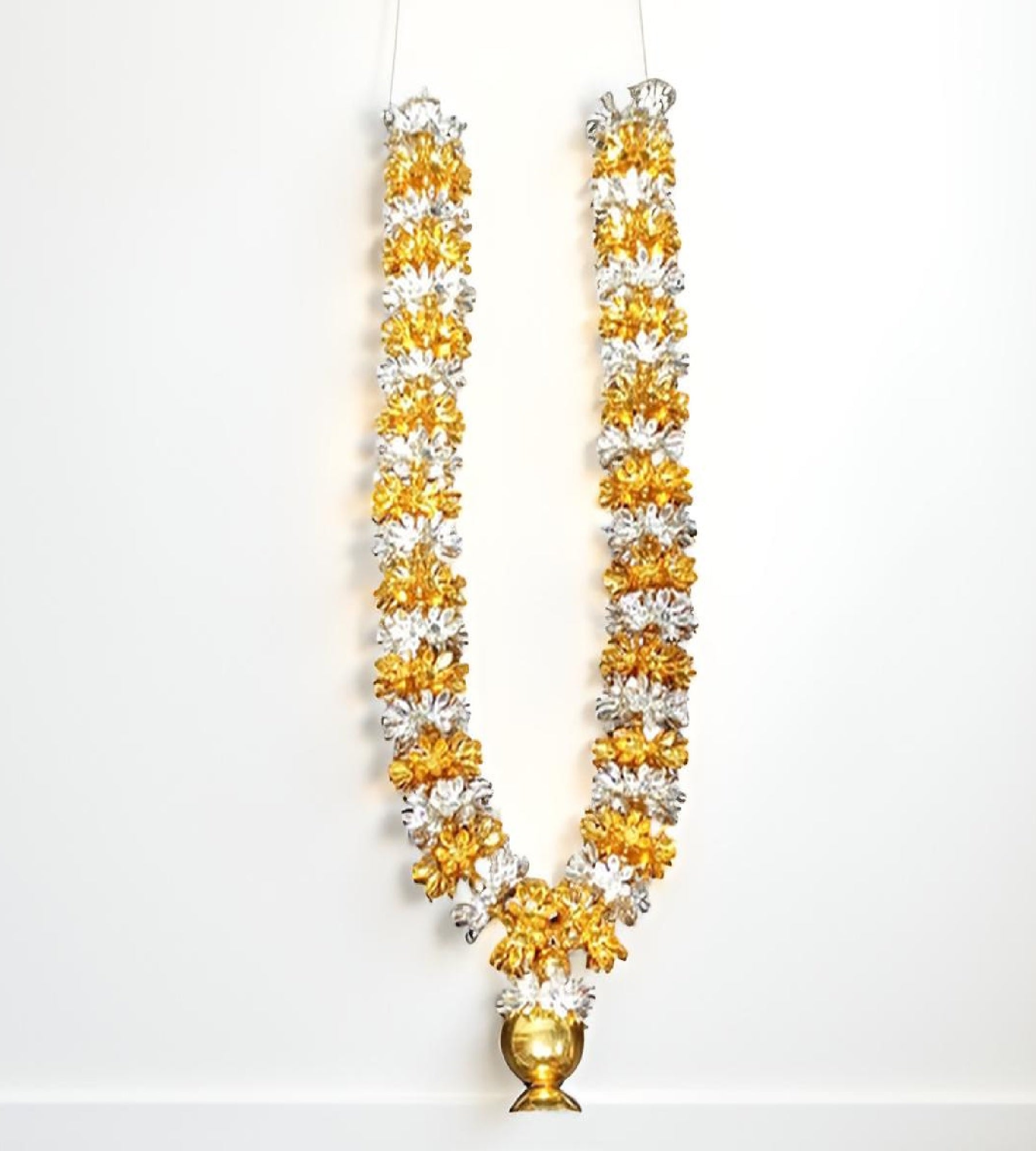 Sigaram Silver Plated 18 Inch Multi Color Fancy Mala / Hara for Home & Temple Pooja Decore K4840