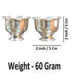 Sigaram 2 Inch German Silver Plain Kum Kum Cup for Home and Temple Pooja Decor K4844