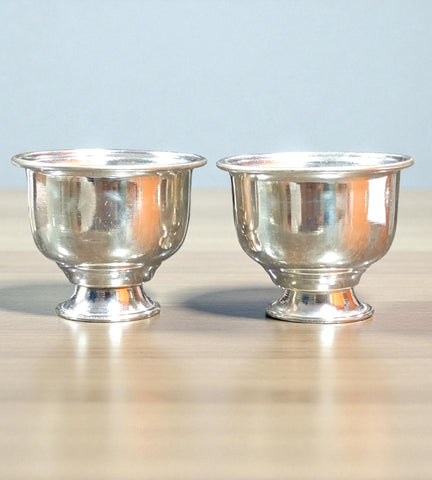 Sigaram 2 Inch German Silver Plain Kum Kum Cup for Home and Temple Pooja Decor K4844