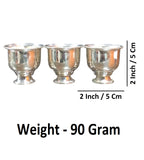 Sigaram German Silver 2 Inch Plain Kum Kum Cup for Home and Temple Pooja Decor K4845