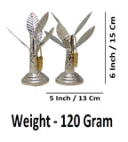 Sigaram 6 Inch Silver Plated Banana Tree for Home Temple and Pooja Decor K4846