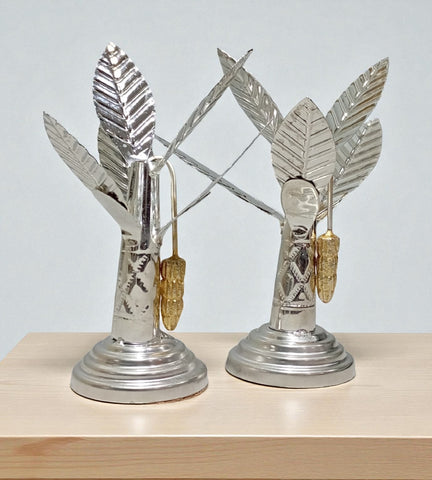 Sigaram 6 Inch Silver Plated Banana Tree for Home Temple and Pooja Decor K4846