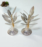 Sigaram 8 Inch Silver Plated Banana Tree for Home Temple and Pooja Decor K4847