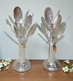 Sigaram 10 Inch Silver Plated Banana Tree for Home and Temple Pooja Decor K4848