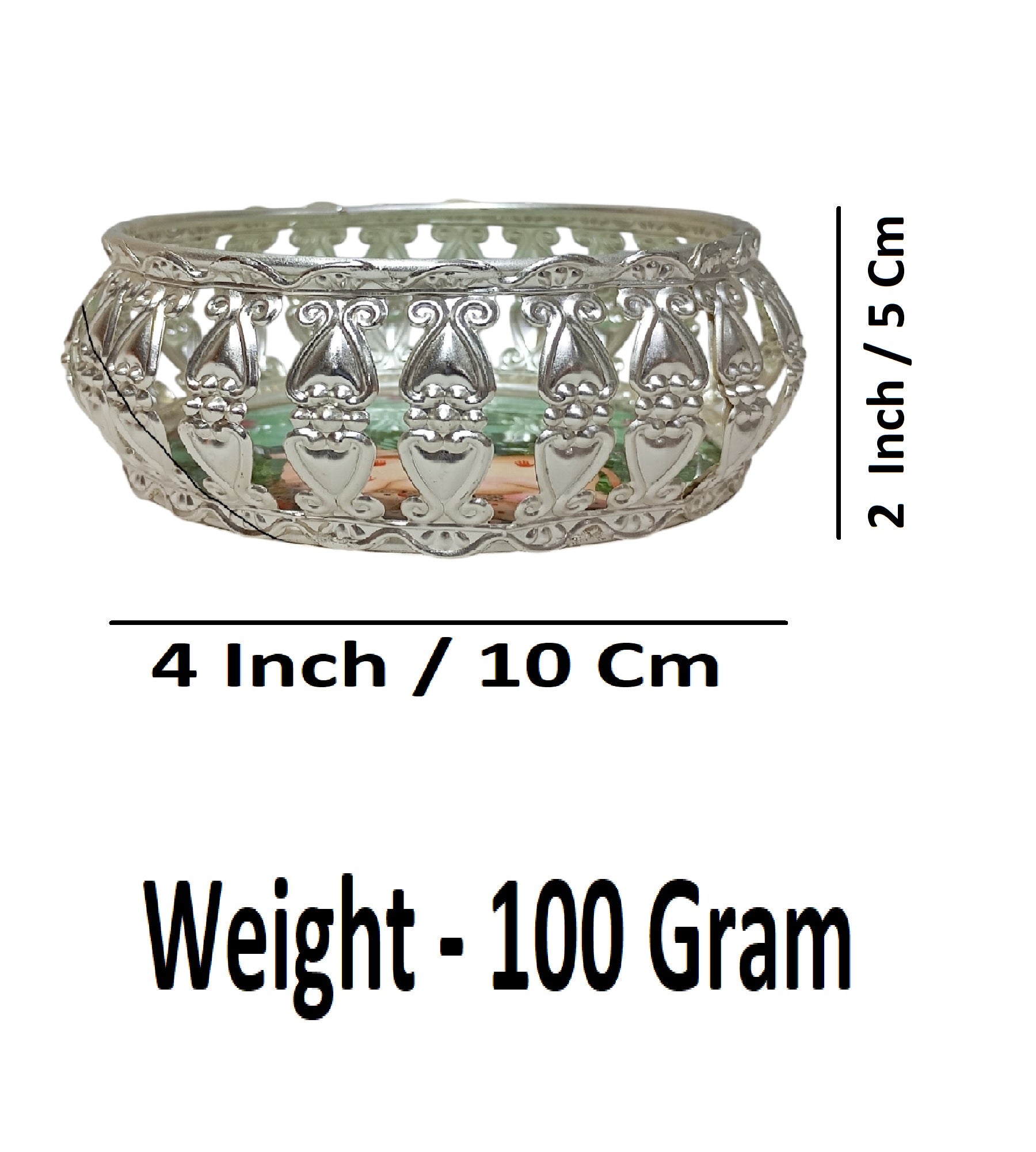 Sigaram 4 Inch Silver Plated Cow Wedding Tray For Home Wedding & Festive Ceremonies K4849