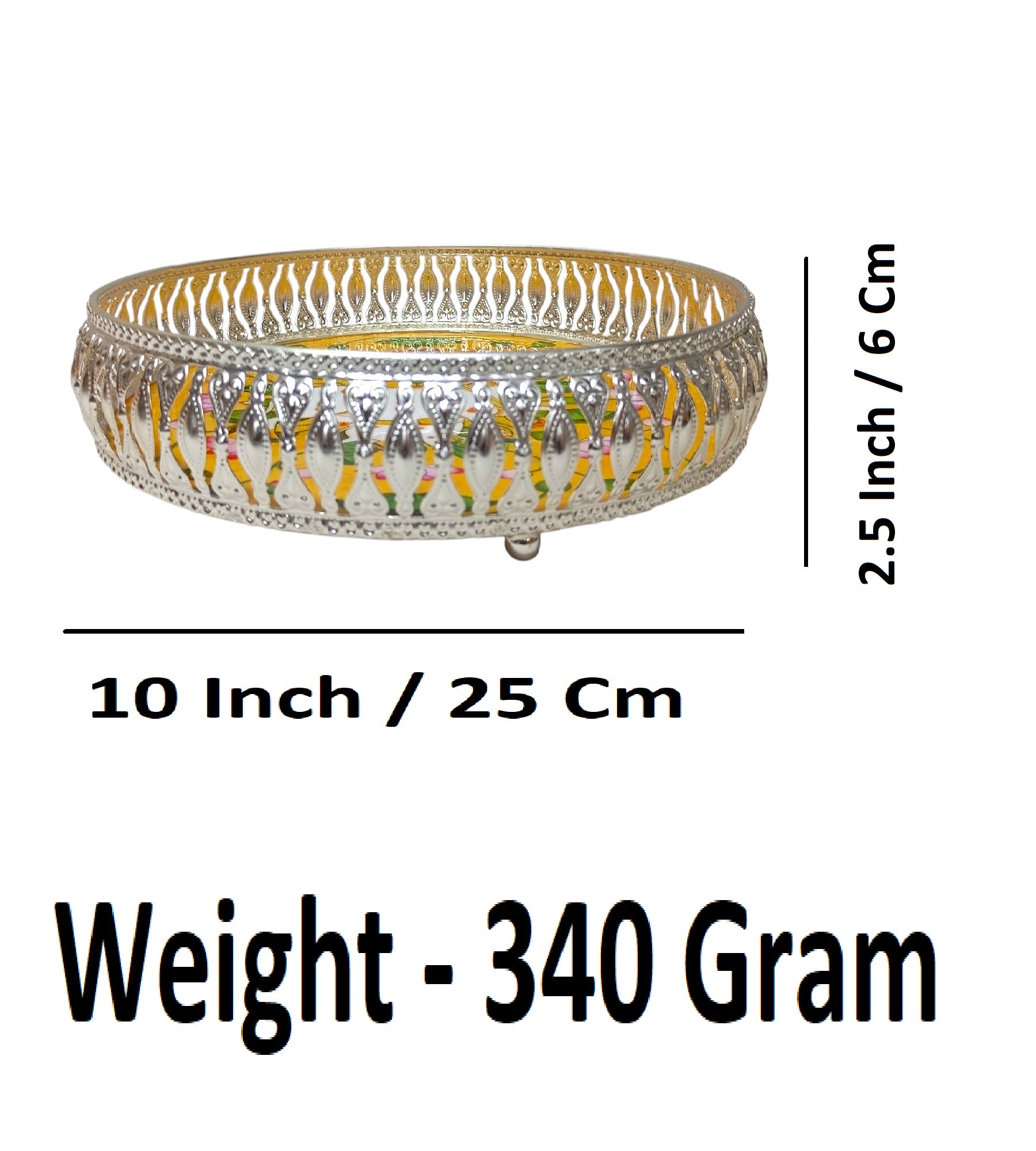 Sigaram 10 Inch Silver Plated Cow Wedding Tray For Home Pooja, Temple Use & Wedding Ceremony K4852