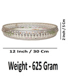 Sigaram 12 Inch Silver Plated Wedding Tray For Home Temple, Festival & Wedding Ceremony K4853