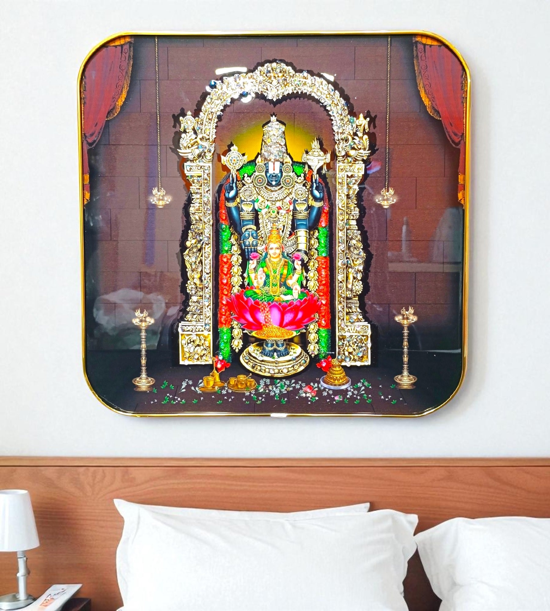 Sigaram 12x12 Inch Balaji Statue Photo Frame for Home, Room & Office Wall Décore K4855