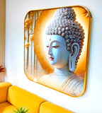 Sigaram 12x12 Inch Buddha Face Photo Frame For Home/Room and Office Wall Decore K4858