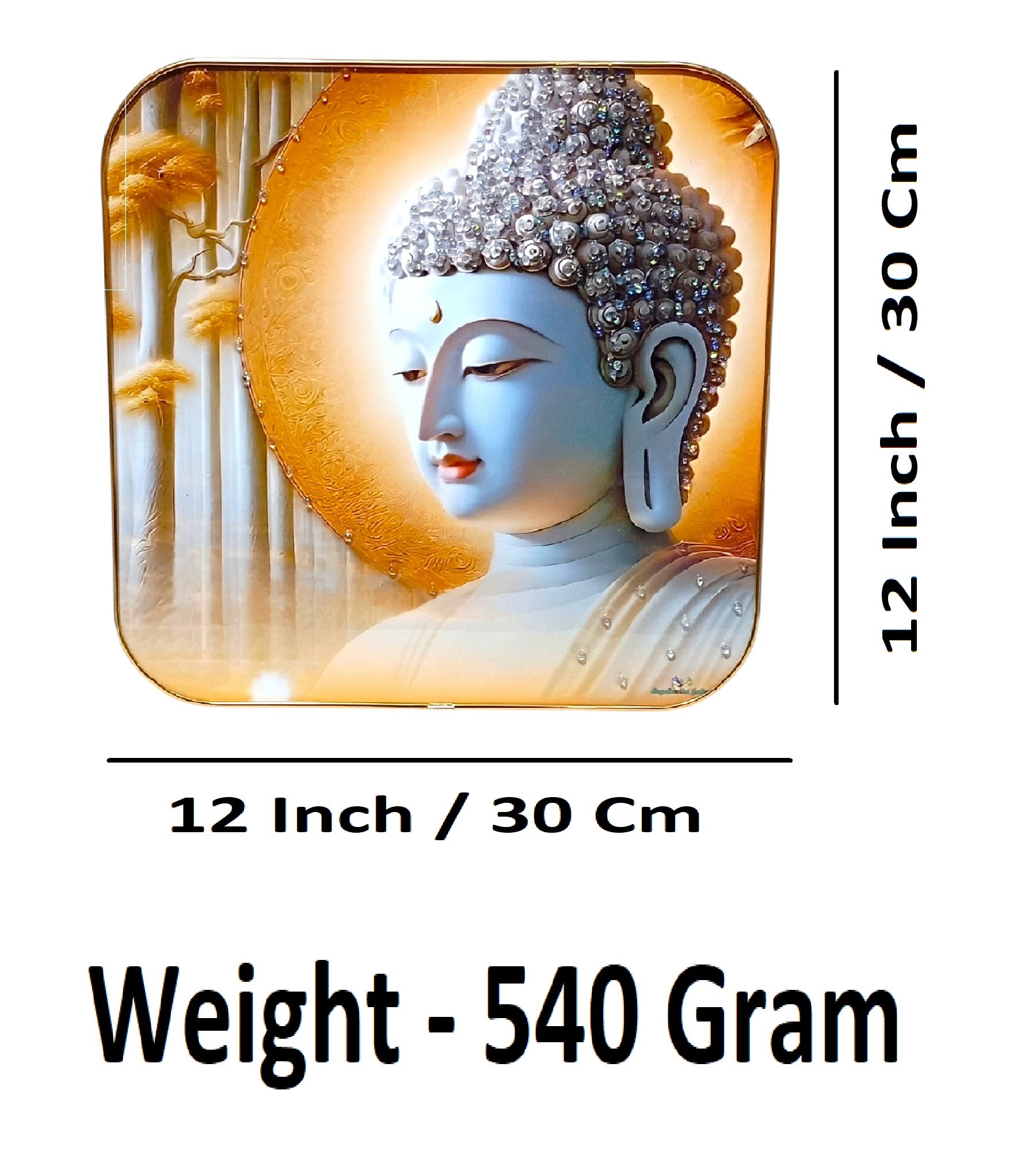 Sigaram 12x12 Inch Buddha Face Photo Frame For Home/Room and Office Wall Decore K4858