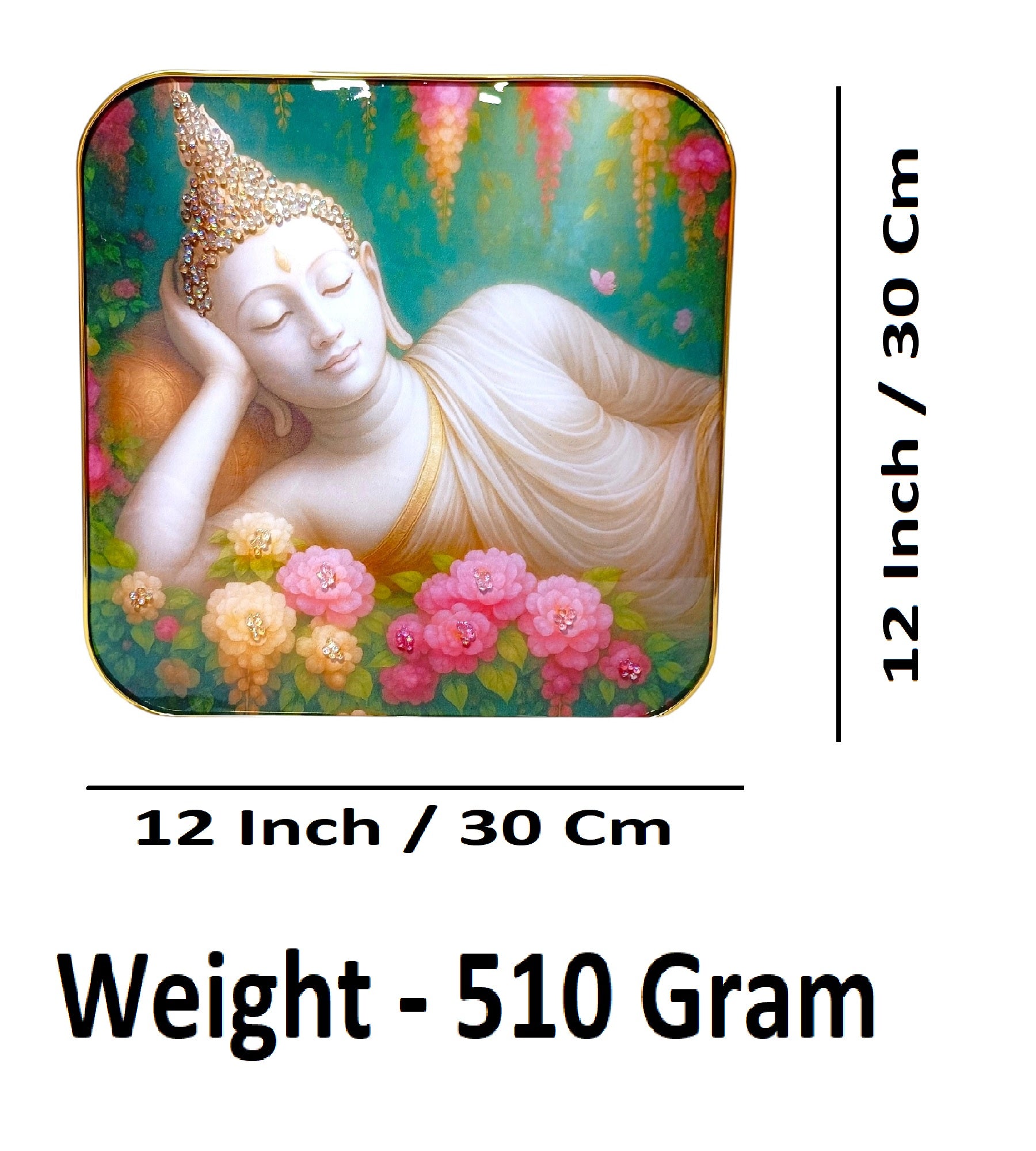 Sigaram 12x12 Inch Sleeping Buddha Photo Frame for Home, Room & Office Wall Décore K4859