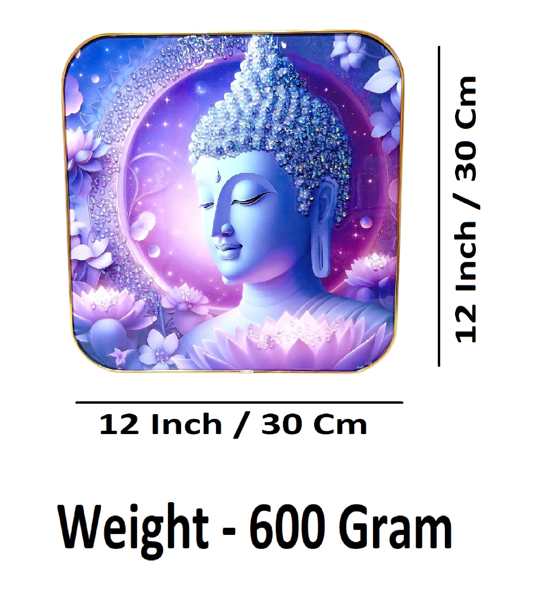 Sigaram 12x12 Inch Purple Buddha Photo Frame for Home, Room, and Office Wall Décore K4861