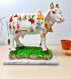 Sigaram 11 Inch Marble Kamadhenu Idol with Gods For Home, Office & Decorative Showpiece K4864