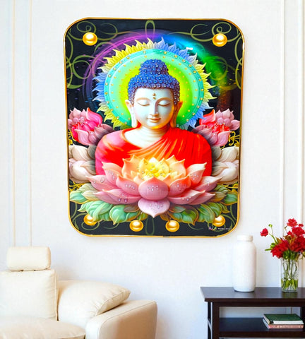 Sigaram 12x18 Inch Buddha Photo Frame for Home, Room & Office Wall Decore K4867