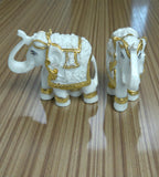 Sigaram 2.5 Inch White Elephant with Gold Cloth for Home decore Showpiece K4891