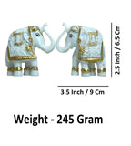 Sigaram 2.5 Inch White Elephant with Gold Cloth for Home decore Showpiece K4891