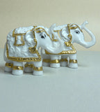 Sigaram 2.5 Inch White Elephant with Gold Cloth for Home decore Showpiece K4891