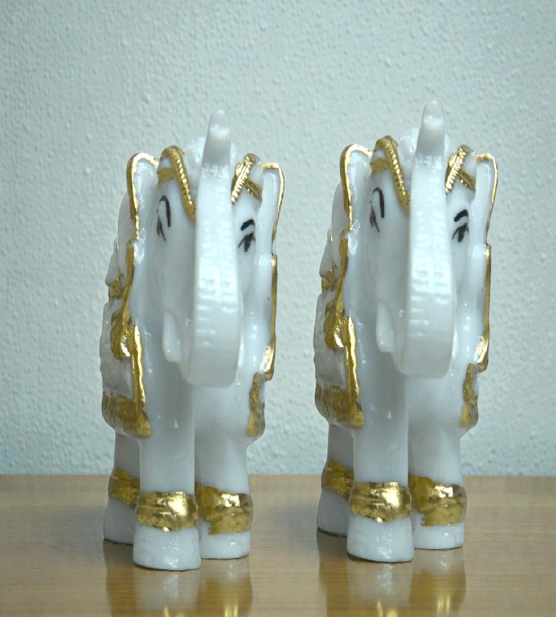 Sigaram 2.5 Inch White Elephant with Gold Cloth for Home decore Showpiece K4891