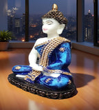 Sigaram 6.5 Inch Blue Meditating Buddha Idol for Home Decorative Showpiece K4894