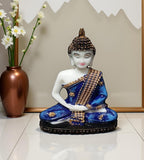 Sigaram 6.5 Inch Blue Meditating Buddha Idol for Home Decorative Showpiece K4894
