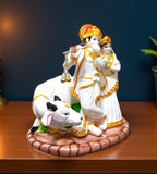 Sigaram 8.5 Inch White Radha Krishna Idol for Home Decorative Sshowpiece K4897