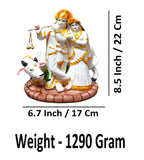 Sigaram 8.5 Inch White Radha Krishna Idol for Home Decorative Sshowpiece K4897