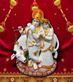 Sigaram 8.5 Inch White Radha Krishna Idol for Home Decorative Sshowpiece K4897