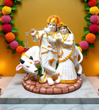 Sigaram 8.5 Inch White Radha Krishna Idol for Home Decorative Sshowpiece K4897