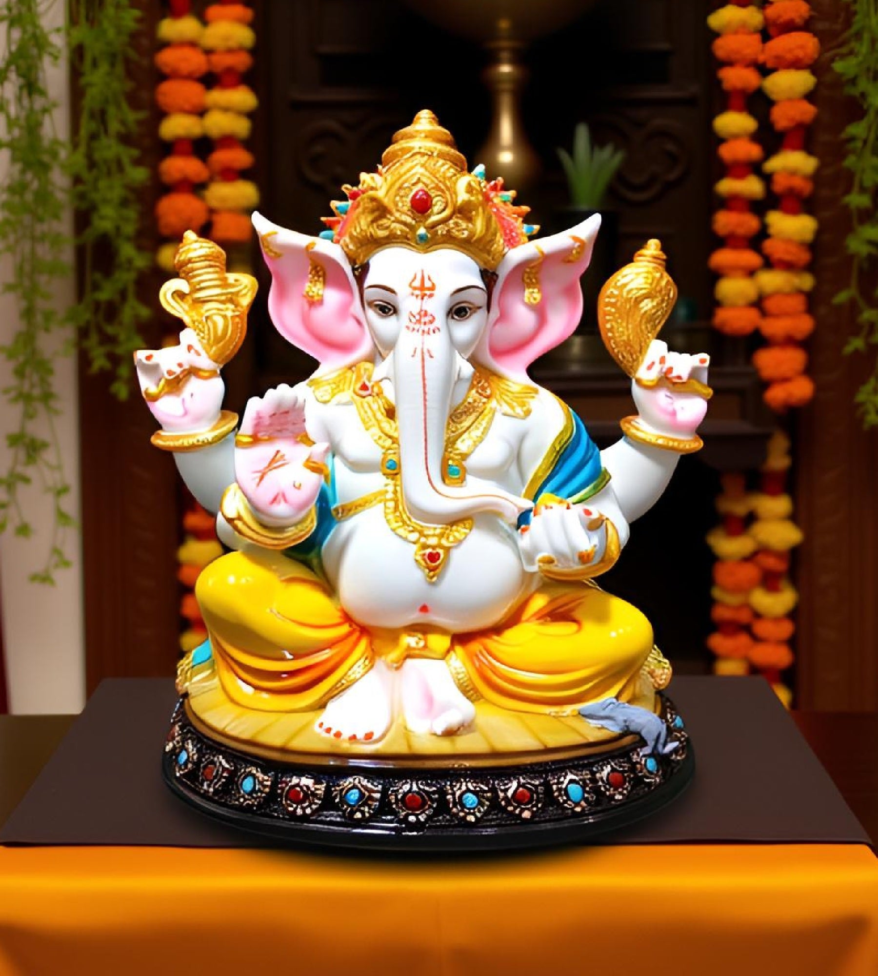 Sigaram 12 Inch Multi Lord Ganesh Idol for Home Decorative Showpiece K4898