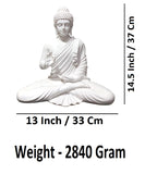 Sigaram 14.5 Inch White Buddha Idol for Home Decorative Showpiece K4899