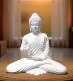 Sigaram 14.5 Inch White Buddha Idol for Home Decorative Showpiece K4899
