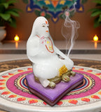 Sigaram 7.5 Inch White Raghavendra Idol for Home Décorative Showpiece K4902