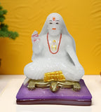 Sigaram 7.5 Inch White Raghavendra Idol for Home Décorative Showpiece K4902