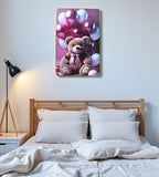 Sigaram 12 x 18 Inch Brown Teddy Bear Photo Frame with Balloon for Home & Office Wall K4906