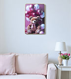 Sigaram 12 x 18 Inch Brown Teddy Bear Photo Frame with Balloon for Home & Office Wall K4906