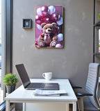 Sigaram 12 x 18 Inch Brown Teddy Bear Photo Frame with Balloon for Home & Office Wall K4906
