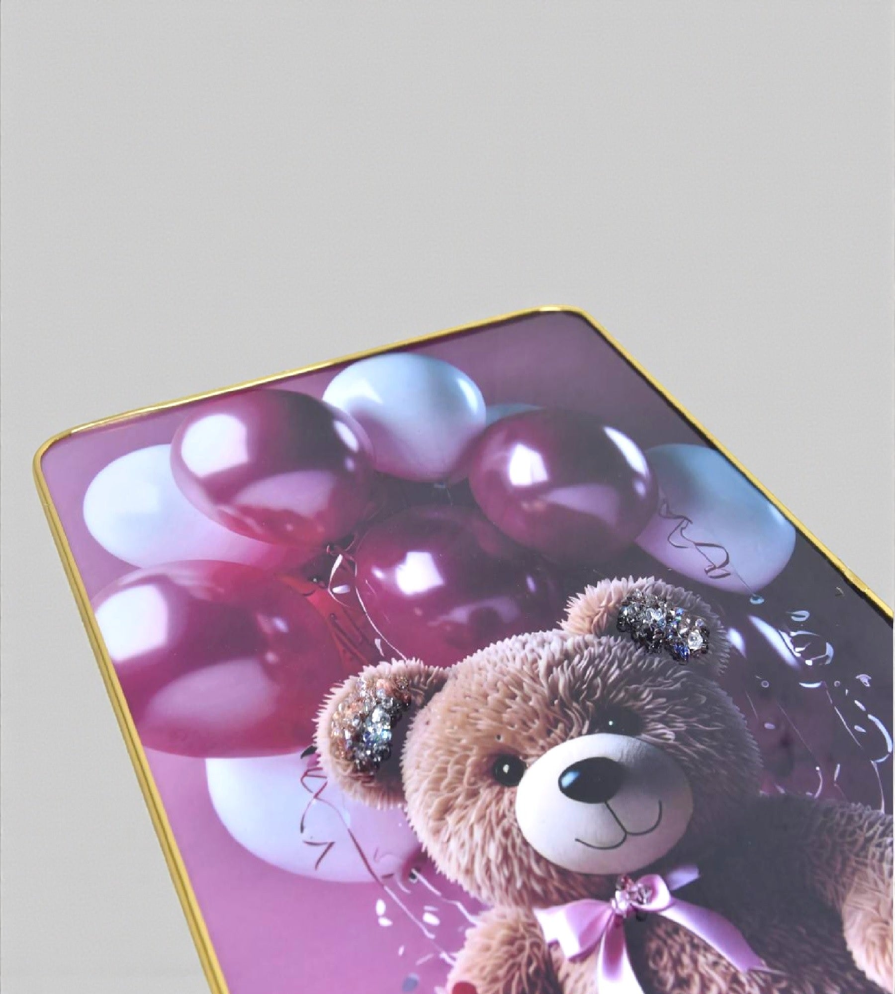 Sigaram 12 x 18 Inch Brown Teddy Bear Photo Frame with Balloon for Home & Office Wall K4906