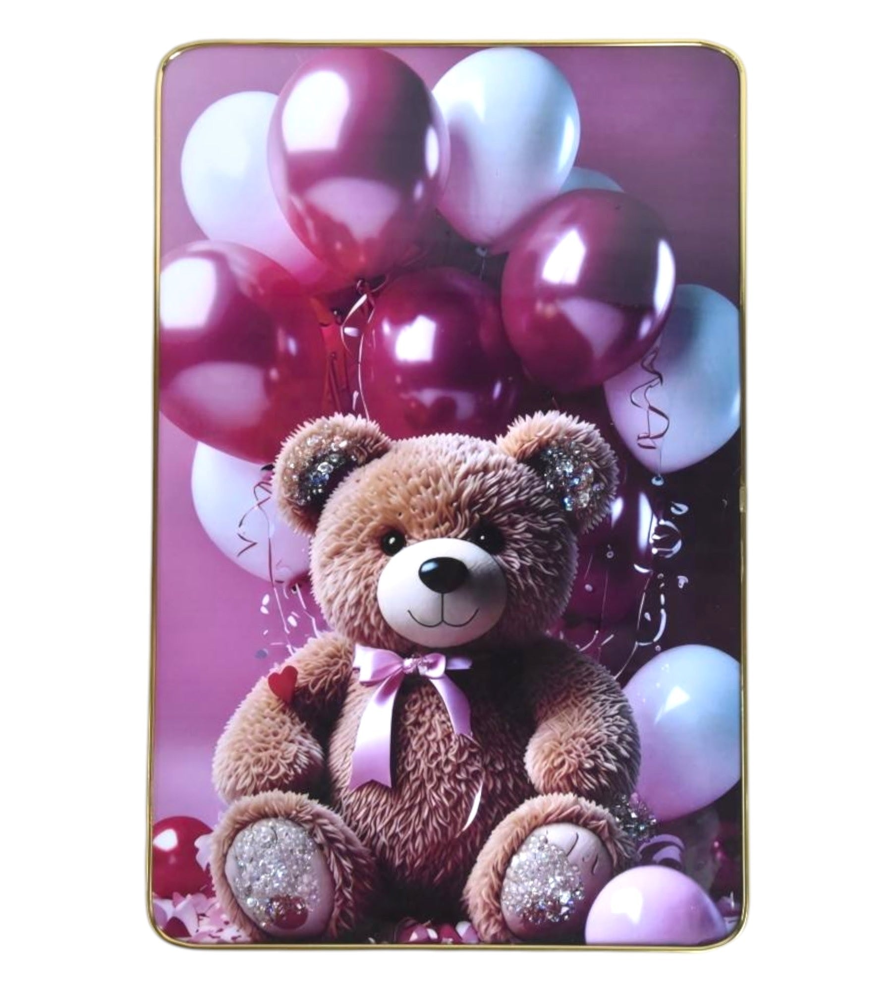 Sigaram 12 x 18 Inch Brown Teddy Bear Photo Frame with Balloon for Home & Office Wall K4906