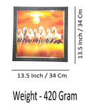 Sigaram 13.5x13.5 Inch OrangeHorse Painting Photo Frame for Home & Office Wall K4911