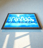 Sigaram 19.5x13.5 Inch Blue Horse Painting Photo Frame for Home & Office Wall K4912
