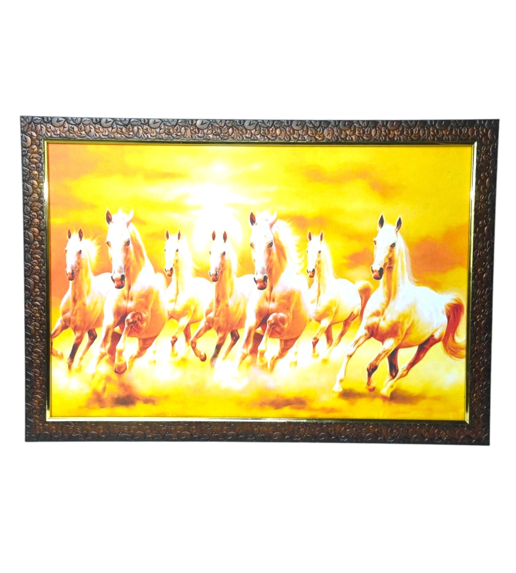 Sigaram 19.5x13.5 Inch Orang Horse Painting Photo Frame for Home & Office Wall K4913